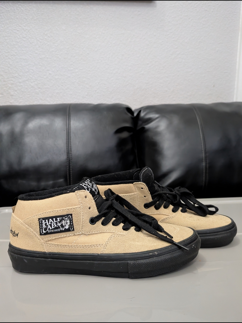 Vans Skate Half Cab x Elijah Berle in Khaki/Black Mid-Top Skate Sneakers